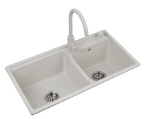 RAL winner Imported Quartz Stone Kitchen Sink Black Granite Double Basin Sink Wash Basin