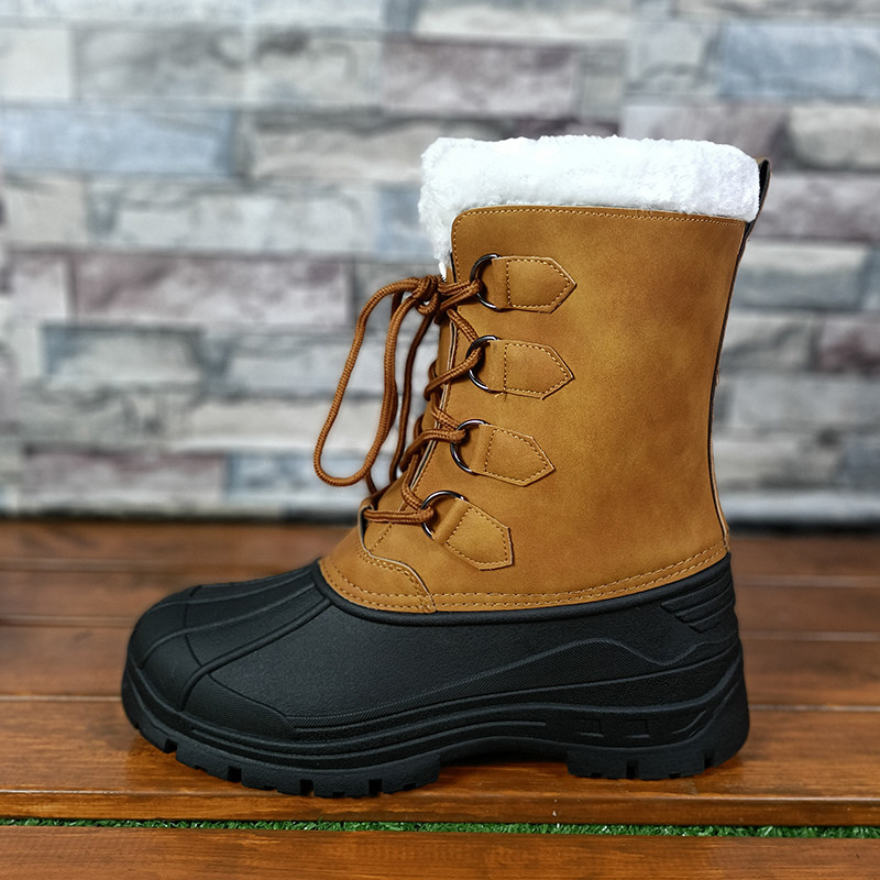 Foreign trade Original single Anti-low-temperature-20-degree cotton boot waterproof outdoor shoes Warm Thickened Male Warm Liner Snowy Boots