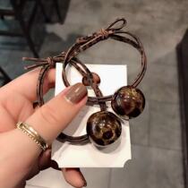 South Korea East Gate with acrylic BAO WEN ball hair rope net red Hairband amber ball head rope round ball rubber band