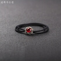 Head rope Korean ball head leather band Korean version of pony tie tie hair round crystal rhinestone Hairband hair rope