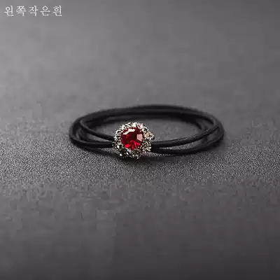 Hair ring Korean meatballs scalp tendons Korean version of the ponytail rubber band tied to the hair round crystal rhinestone hair ring Hair ring