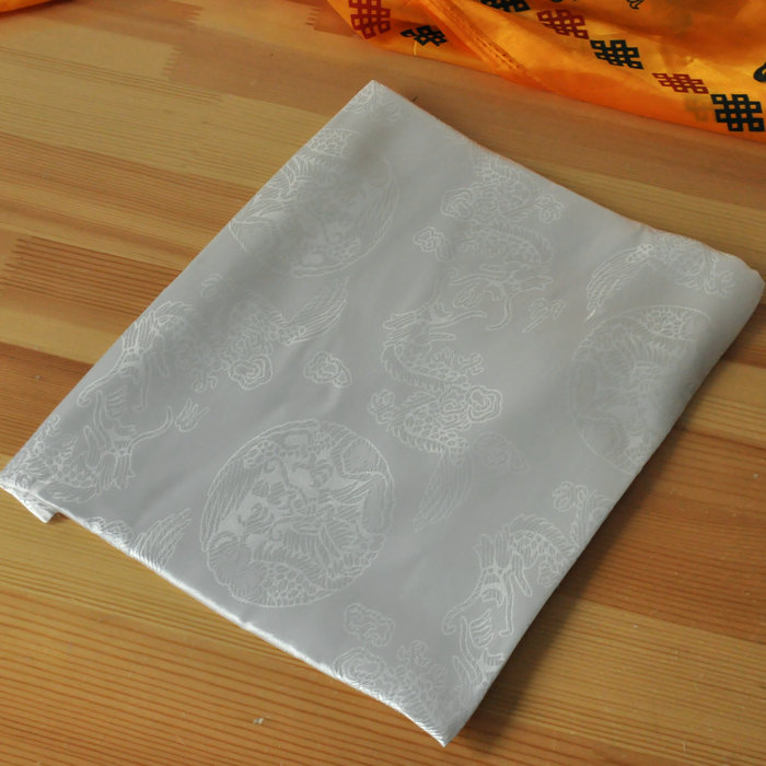 Tibetan handmade silk hada, auspicious dragon pattern, auspicious eight treasures jacquard hada, dragon and phoenix hada