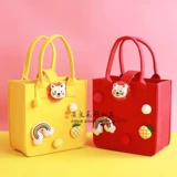 Детская льняная сумка, мультяшная подарочная коробка