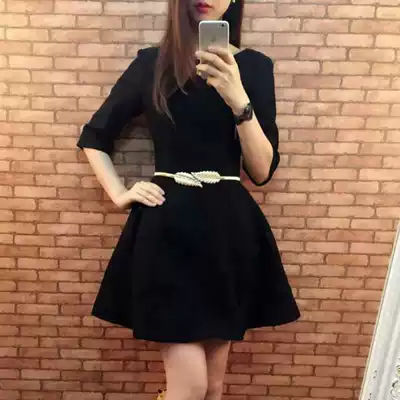 Creative new women's thin waist metal spring leaf elastic belt decorative dress dress skirt belt with belt
