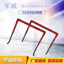 Plastic steel climbing ladder pool septic tank installation ladder stepping step manhole climbing ladder inspection well plastic steel step plastic handrail
