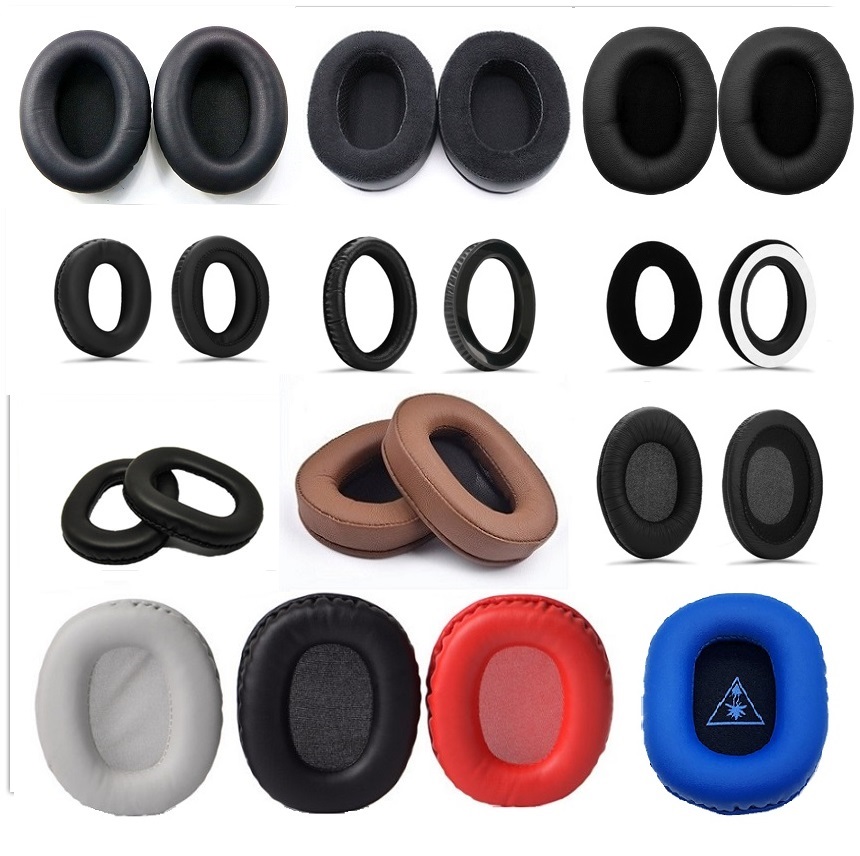 Oval head-mounted universal earphone cover headset DIY repair accessories sponge cover net cafe earmuff leather earmuff