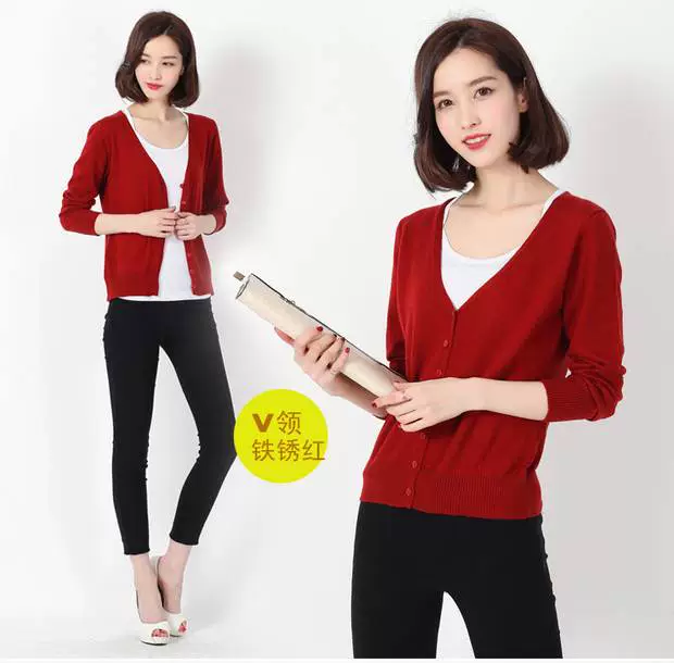 Đặc biệt cung cấp giải phóng mặt bằng mùa xuân và mùa hè mới nữ điều hòa cardigan áo dài tay màu rắn áo len mỏng 2018 đan áo cỡ lớn