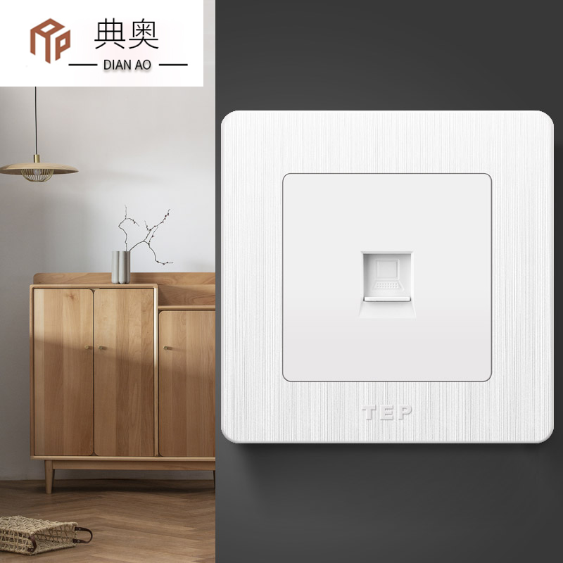 Switch Socket Panel Home Wall Internet Fiber Optic Computer Socket Single Panel Mesh Route Socket