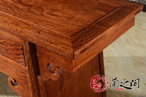Lanzhige bàn gỗ nguyên khối Trung Quốc phong cách Ming với vỏ vẽ gỗ hồng mộc Miến Điện nội thất cổ LG-L05 - Bàn / Bàn bàn ghế gỗ cổ điển	