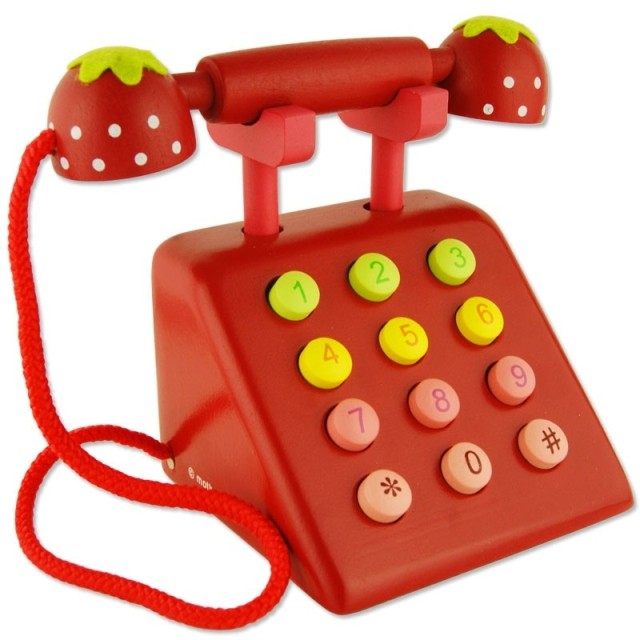 Wooden simulation telephone role-playing wine girl Wooden children's toys 1-3-5 years old