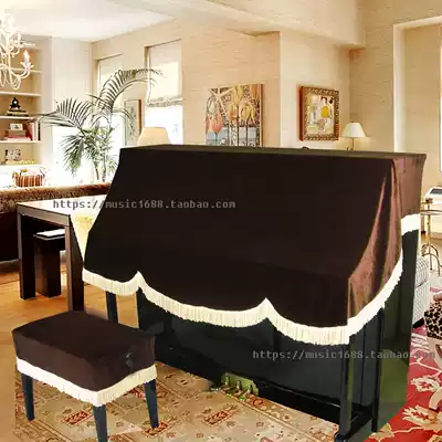 Fabric piano cover High-end lace gold velvet piano cover ultra-fine velvet piano cover
