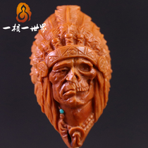 A Nuclear One World Olive Nuclear Sculpture Single Seed Three Marbenis Soul of Indian