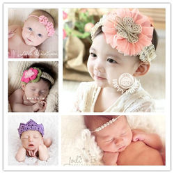 手工编织婴儿毛线造型头饰拍照儿童影楼服装宝宝摄影头花皇冠