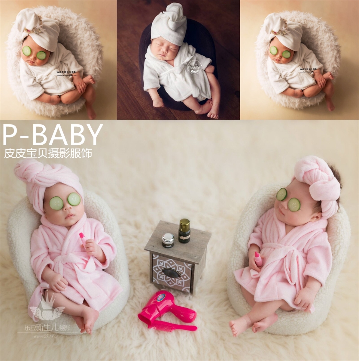 Newborn Photography Props Full Moon 100 Days Newborns Photographic Costumes Clothing Baby Photo Clothing Bathrobe Suits