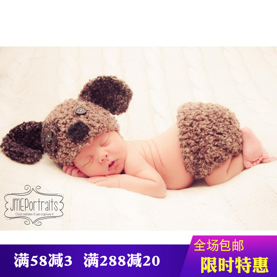 New Newborn Children Photo Props Costume Photo Gallery Writing Real Photography Clothes Cartoon Dog Baby Styling Suit