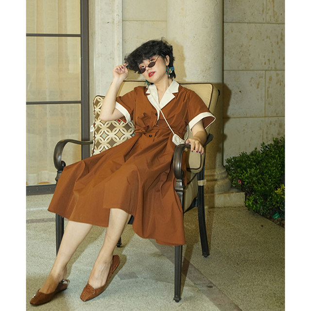 Chemical girl Angel Amy French retro dress female spring and summer temperament slim mid-length skirt