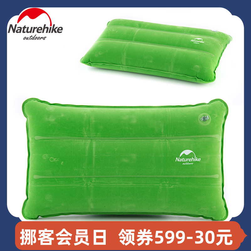 NH Inflatable Pillow Outdoor Camping Ultra Light Portable Travel Aircraft Pillow Flocking train Sleeping Pillows