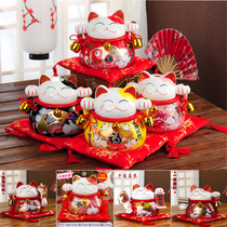 Japanese-style thousand customers to attract wealth cat shop ornaments ceramic piggy bank large piggy bank opening cash register gift