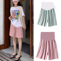 Maternity shorts Summer fashion ice silk pants fashion trend mom wears cool leggings summer thin wide leg pants