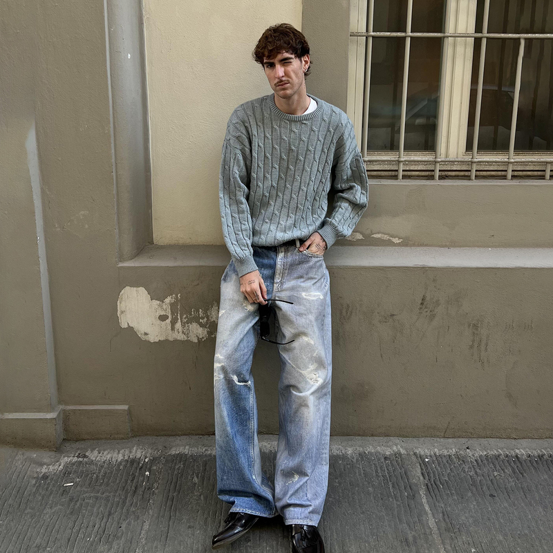 Ol Style Light Blue 3D Digital Printed Jeans Washed and Distressed Straight-Leg Mid-Waist Casual Pants Unisex Ol Style Light Blue 3D Digital Printed Jeans Washed and Distressed Straight-Leg Mid-Waist Casual Pants Unisex