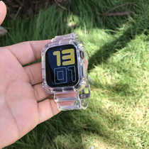 Applicable Apple Watch Transparent Strap iWatch567SE New Integrated Anti-Fall Protective case 234 Sports Wristband