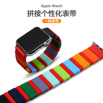 Apply Apple Watch 78 Personality Silicone Strap iWatch6se Creative Collage single lap elastic 345 male and female summer