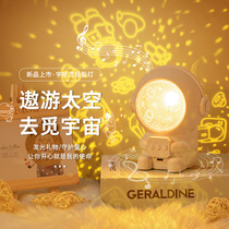 Astronaut Creative Atmosphere Starry Sky Lights Astronaut Projector Small Night Light Children Birthday Luminous Toys Eight-soundbox