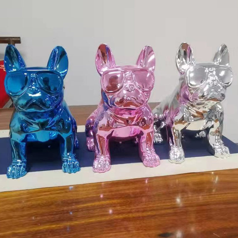 Light Luxury Resin Plating Dog Net Red Shop Nordic Home TV Cabinet Wine Cabinet Window Abstract Decoration Lucky Ornament