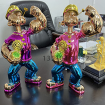 GRP Plated Vigorous Sailor Sculpture Resin Katong Human Objects Model Pendulum Commercial Beauty Chen Office Adornment