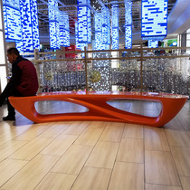 FRP moon seat leisure seat shopping mall waiting chair creative outdoor long fashion seat