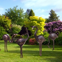 Outdoor abstract flamingo sculpture ornaments flower garden landscape FRP animal sculpture Bird decoration wedding