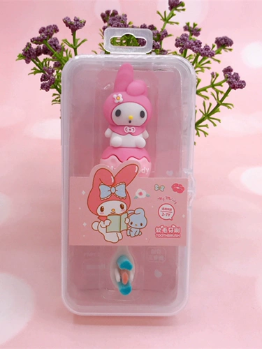 Мягкая трехмерная силиконовая детская розовая мультяшная зубная щетка для раннего возраста