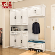 European-style shoe cabinet combination simple modern door-to-door locker with shoe changing stool porch partition locker