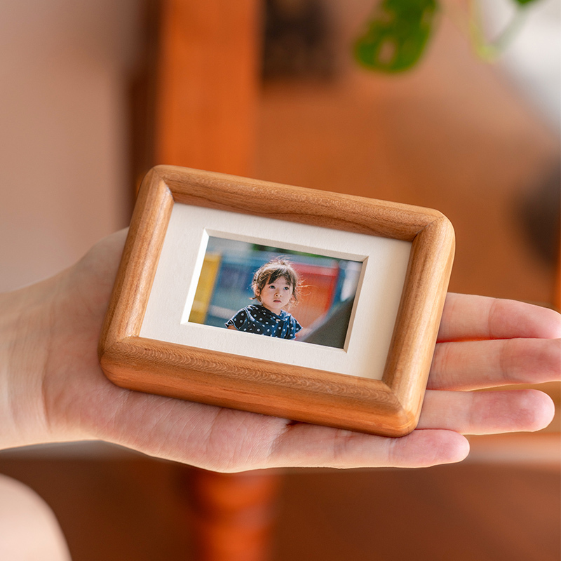 3inch Mini Polaroid Solid Wood Display Stand Wedding Registration Photo Frame Gift DIY Printed Id Photo Kidsren's Picture Frame