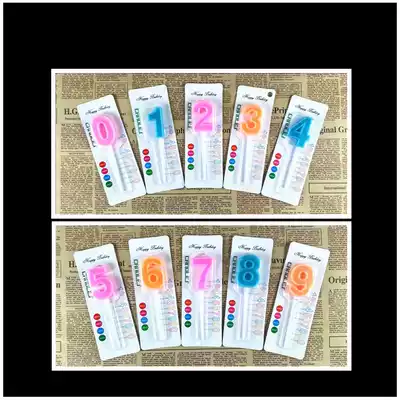 Hot-selling Baihua K3 boxed long handle exquisite birthday digital candle Party party color warm wedding candle