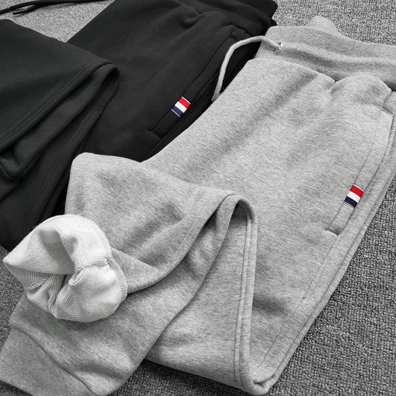 Old Beauty Single Red White Blue Webbing Men's Spring Hair Loops Washed Cotton Casual Pants Sports 100 Hitch Pants Bunches Long Pants