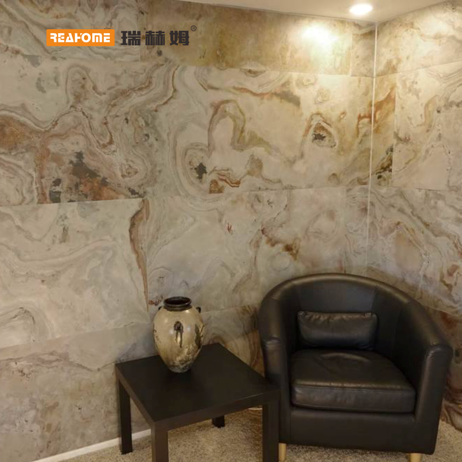 REAHOME top color rock stone veneer thin stone door head overall cabinet panel Ultra-thin rock plate stone chip