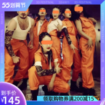 New Loose Hiphop Casual Conjoined Frock Street Dance Pants Men And Women Combined Jazz Performance Suits