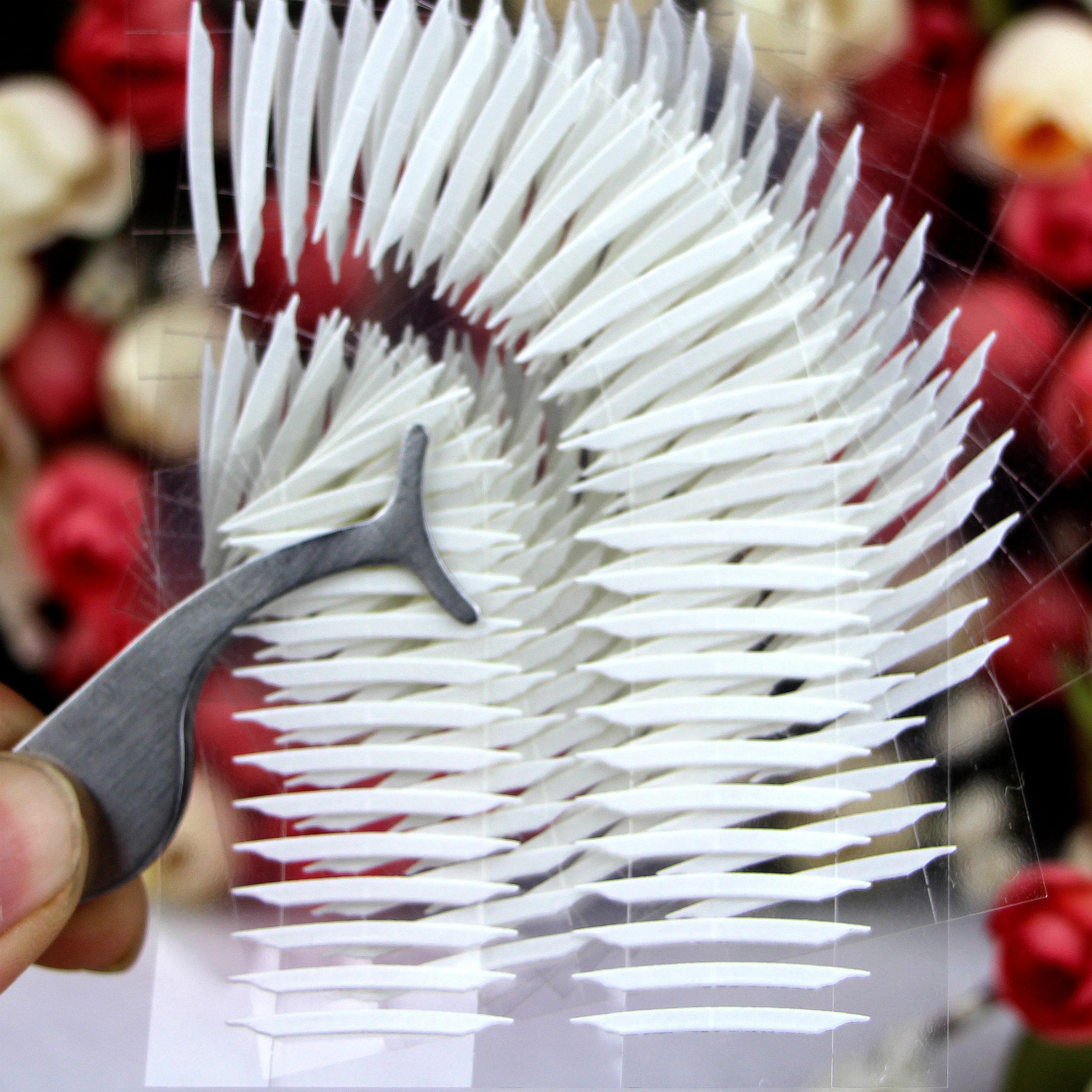 120 sticker 5 sheets Buy 2 Send 2 Double Eyeskin Leather Stick Invisible Fiber Strips Double Eye Leather Stick Double Face Natural Custard Sticker