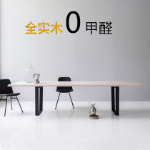 American simple desktop pine wood computer desk solid wood home desk writing table single long strip desk Workbench