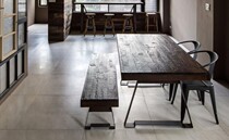 American retro solid wood dining table and chairs combined iron art table coffee room table and chairs dining room furniture desk meeting table