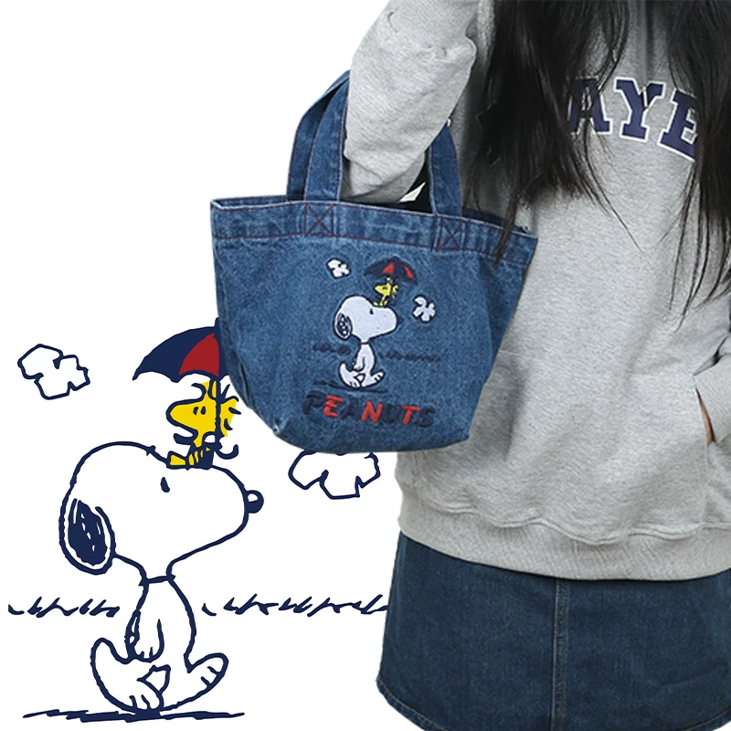 Snoopy, Nuby, мешок из деним льняной ткани, ланчбокс, кошелек, сумка через плечо с мультяшным принтом