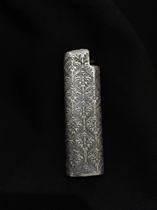 Handmade disposable lighter shell set s990 pure silver J5 Bic lighter full set Tang grass pattern lighter silver shell