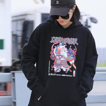 BUGOU original brand 100000 plus wild national tide designer creative illustration sweater men and women with the same