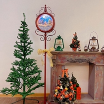 180CM floor-to-ceiling night light Christmas red nostalgic iron art festival snowing atmosphere decoration pendant lamp living room front desk