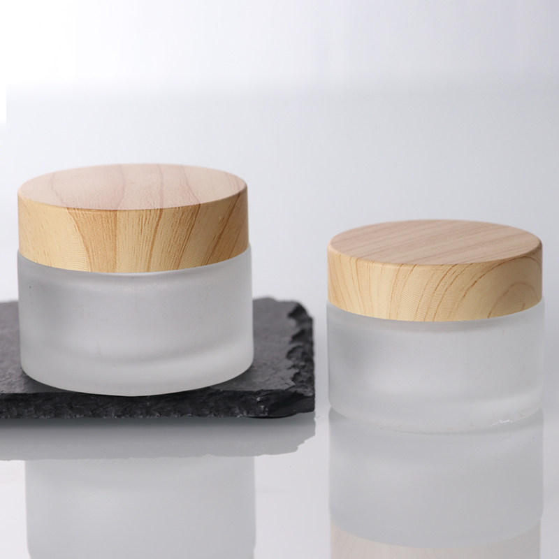 Face Cream Split Bottle Glass Portable Upscale Empty Bottle Wood Grain Frosted Tried Bag Cosmetics Powder Bottom Liquid Eye Cream Cream Box