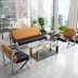 Sofa văn phòng hiện đại tối giản rèn sắt nghệ thuật kinh doanh cuộc họp nội thất đơn giản ba bàn cà phê kết hợp sofa văn phòng Nội thất văn phòng
