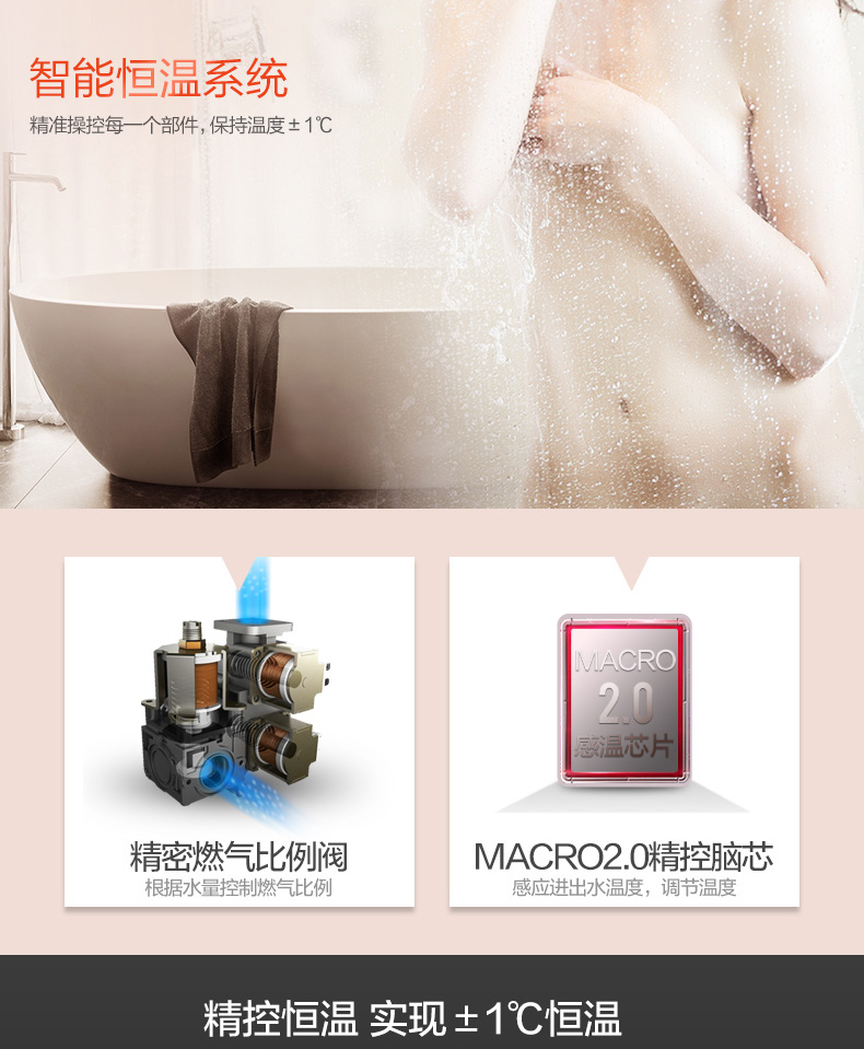 Máy nước nóng khí gas tự nhiên Macro Wanjiale JSQ24-TH1 12L - Máy đun nước may nuoc nong lanh