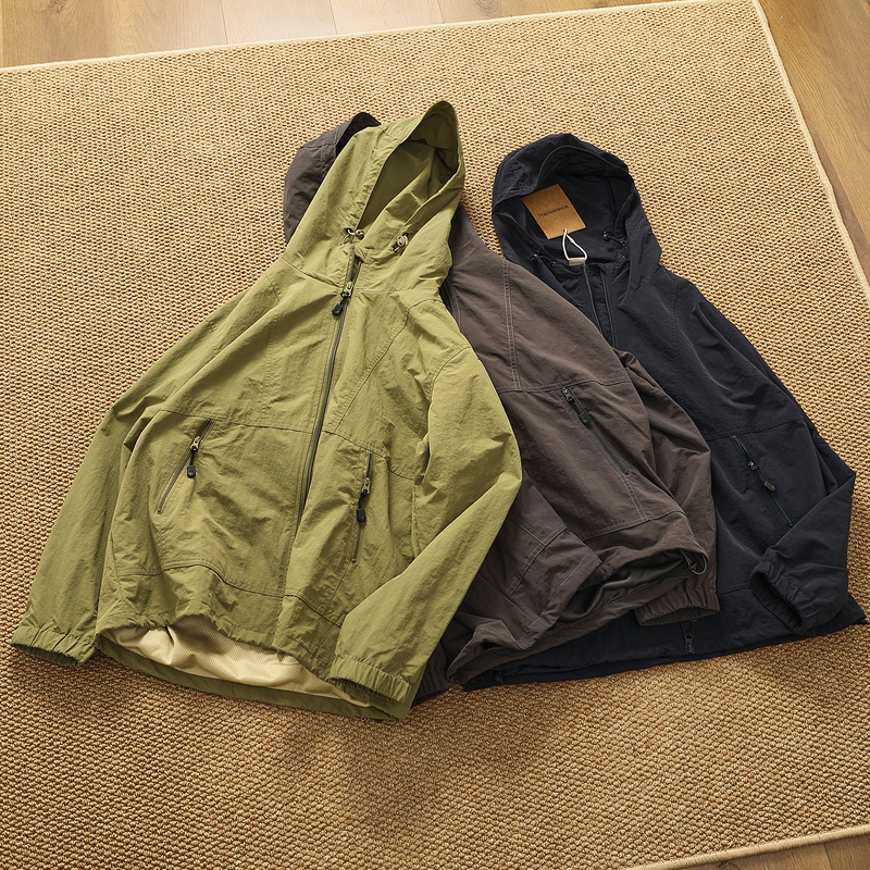 Mesh Breathable Lining Hooded Softshell Jacket Men's Trendy Autumn and Winter New Zipper Cardigan Jacket Trendy