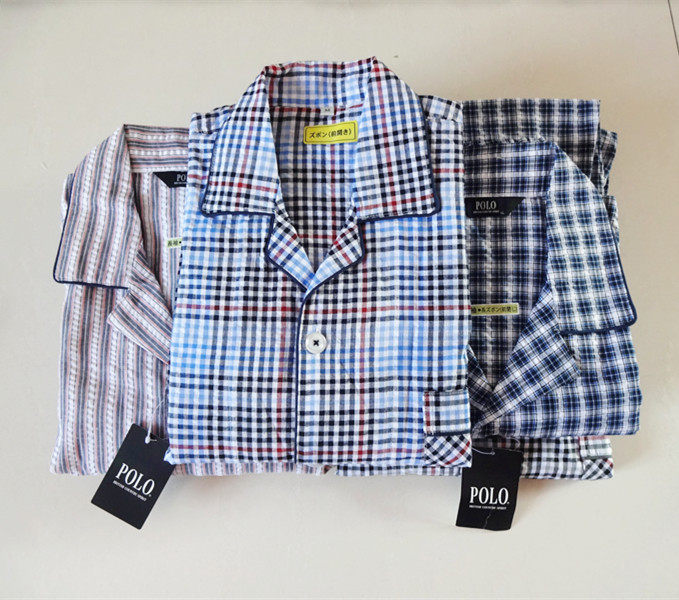 New Day Ensemble Men's Shuttle Weaving Bubble Cloth Type Home Suit Sleepwear Two Sets